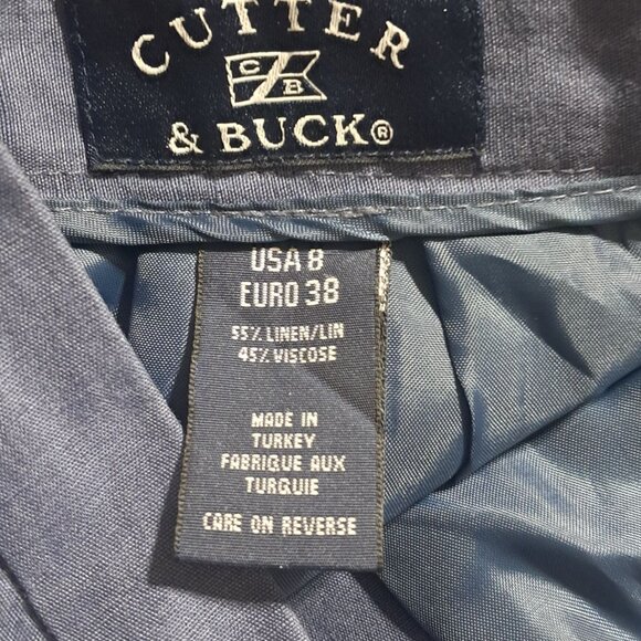 Vintage Cutter & Buck Womens Linen-Blend Navy Wide-Leg Pants Size 8 - Picture 2 of 14